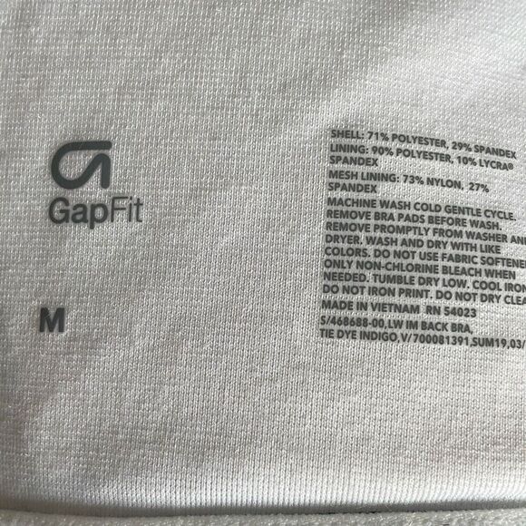 NWOT GapFit Blue White Cut Out Racerback Sports Bra -Size Med - Picture 6 of 8